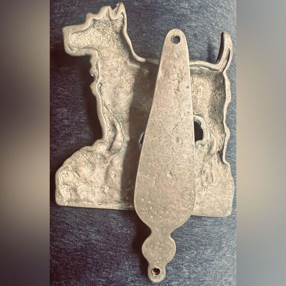 Vintage Solid Brass Door Knocker Aberdeen Terrier Dog 5.5”X4” - Picture 11 of 13